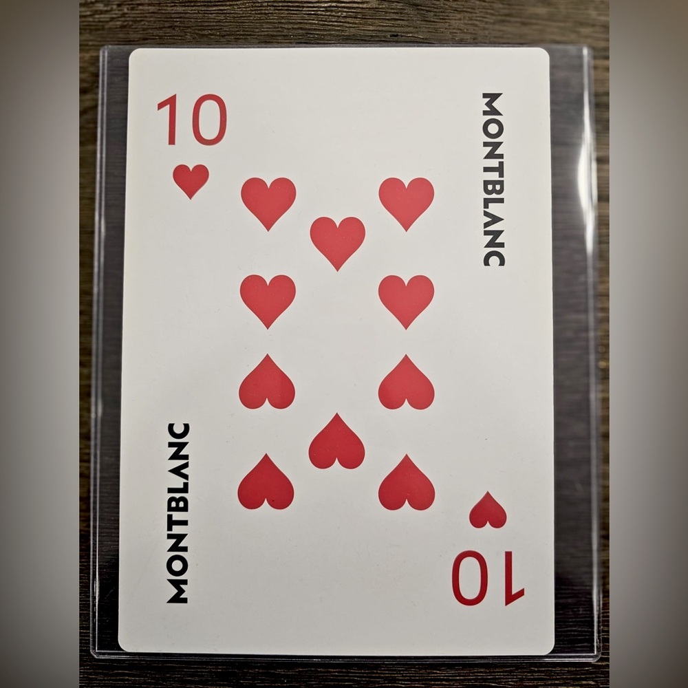 MontBlanc Large Oversized Jumbo Playing Card Ten Of Hearts 10” X  7”